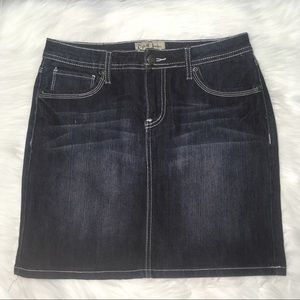 Earl Jean 2 denim jeans mini skirt darkwash VGUC